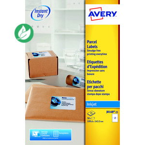 Avery J8168 Etiquettes d'expédition blanches jet d’encre 199,6 x 143,5 mm - Boîte de 50 Avery J8168 Etiquettes d'expédition blanches jet d’encre 199,6 x 143,5 mm - Boîte de 50