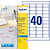 Avery J8654 Mini étiquettes blanches multi-usages jet d'encre 45,7 x 25,4 mm - Boîte de 1000 - 1