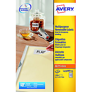 Avery L4736REV Etiquettes enlevables blanches 45,7 x 21,2 mm - 1200 étiquettes