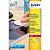 Avery L6113 Etiquettes de sécurité blanches imprimantes laser 45,7 x 21,2 mm - 20 feuilles - 960 étiquettes - 1