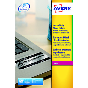 Avery L7068 Etiquettes ultra-résistantes blanches laser - polyester - 199,6 x 143,5 mm - Boîte de 40