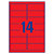 Avery L7263R Etiquettes enlevables 99,1 x 38,1 mm rouge fluorescent imprimantes jet d'encre et laser - 25 feuilles - 350 étiquettes - 3