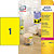 Avery L7263Y Etiquettes enlevables 99,1 x 38,1 mm jaune fluorescent imprimantes jet d'encre et laser - 25 feuilles - 350 étiquettes - 2
