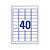 Avery L7654 Mini-étiquettes de rangement multi-usage pour toutes les imprimantes, 45,7 x 25,4 mm, 100 feuilles, 40 étiquettes par feuille, blanc - 4