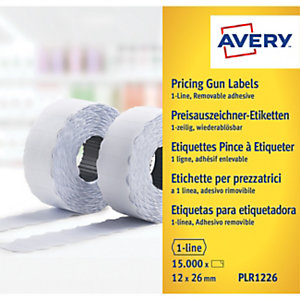 Avery Rouleau d'étiquettes pour pince à étiqueter  - 1 ligne - blanc - enlevable (lot de 10)