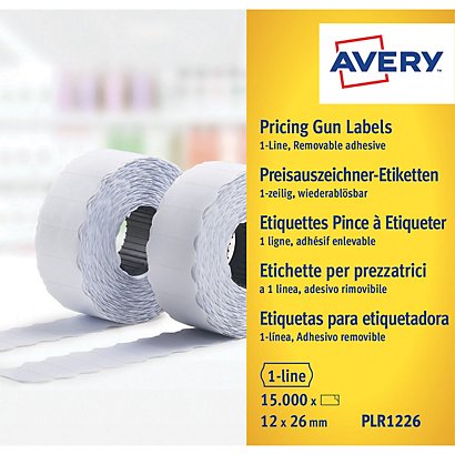 Avery Rouleau d'étiquettes pour pince à étiqueter  - 1 ligne - blanc - enlevable (lot de 10) - 1