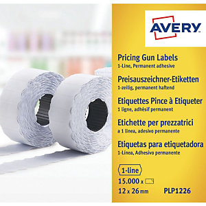 Avery Rouleau d'étiquettes pour pince à étiqueter  - 1 ligne - blanc - permanent - Lot de 10