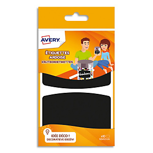 AVERY Sachet de 10 Etiquettes ardoises Noires 95 x 63 mm, écrire à la craie ou un marqueur craie AVERY Sachet de 10 Etiquettes ardoises Noires 95 x 63 mm, écrire à la craie ou un marqueur craie