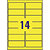 AVERY Étiquettes d'identification enlevables couleur L7263Y, 99,1 X 38,1 mm - 25 feuilles, 14 étiquettes par feuilles A4 - Jaune fluorescent - 4
