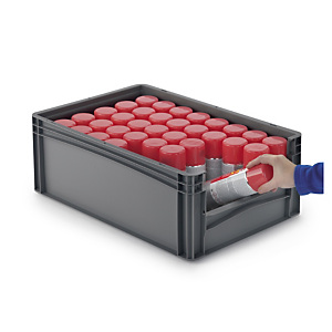 Bac gerbable demi-ouverture norme Europe 100% recyclé Bac gerbable demi-ouverture norme Europe 100% recyclé