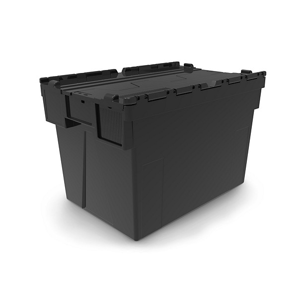 Bac gerbable et emboîtable noir 100 % recyclé - 1