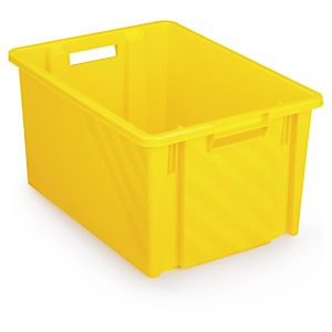 Bac plastique gerbable et emboîtable couleur jaune