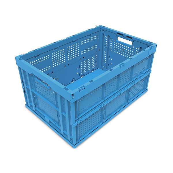 Bac plastique gerbable norme EU pliant ajouré sans couvercle 600x400x320 mm - 1