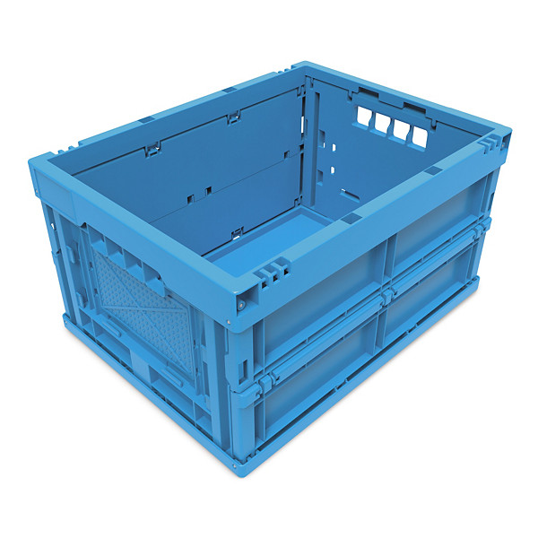 Bac plastique gerbable norme EU pliant plein sans couvercle 400x300x220 mm - 1