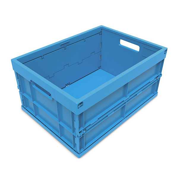 Bac plastique gerbable norme EU pliant plein sans couvercle 475x350x240 mm - 1
