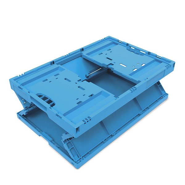 Bac plastique gerbable norme EU pliant plein sans couvercle 600x400x260 mm - 3