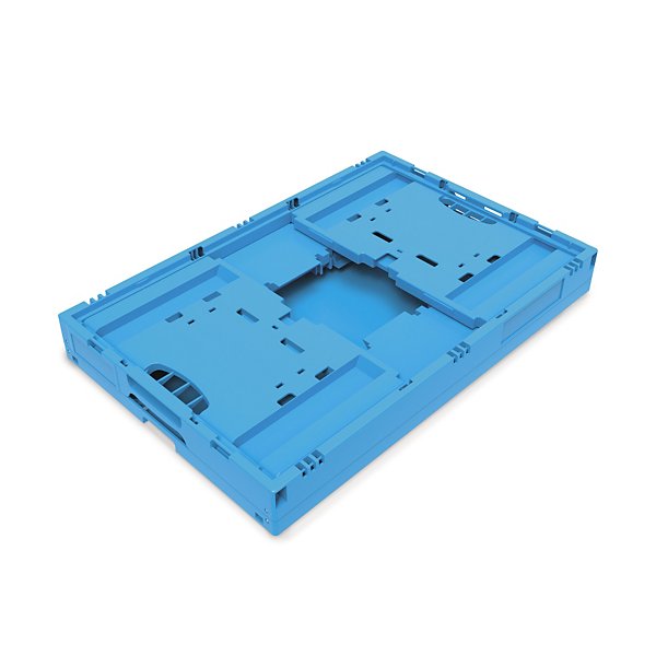 Bac plastique gerbable norme EU pliant plein sans couvercle 600x400x260 mm - 4