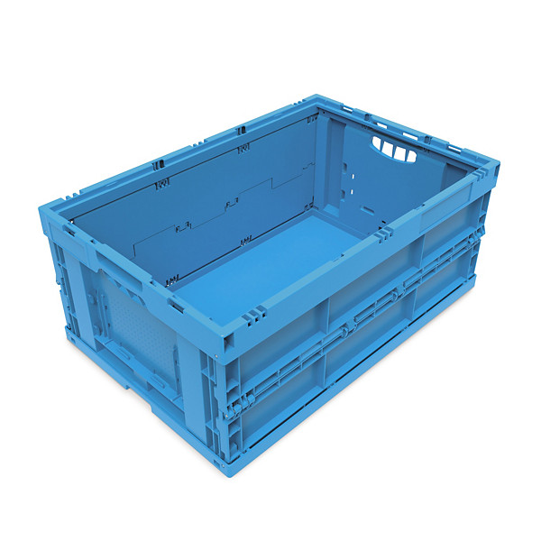 Bac plastique gerbable norme EU pliant plein sans couvercle 600x400x260 mm - 1