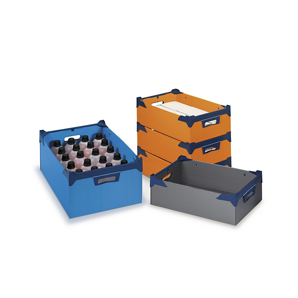 Bac polypropylène alvéolaire gerbable orange 12 l - 1