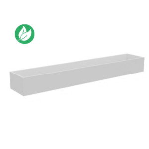 Bac de rangement supérieur rectangle pour table Alto L. 140 cm - H. 15 x L. 137,5 x P. 24 cm - Blanc Bac de rangement supérieur rectangle pour table Alto L. 140 cm - H. 15 x L. 137,5 x P. 24 cm - Blanc