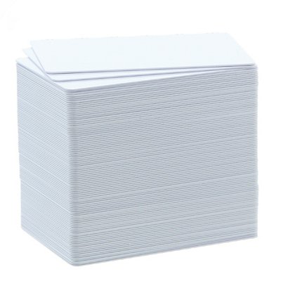 Badgy Tarjetas de plástico PVC, blancas , Paquete de 100, CBGC0030W - 1