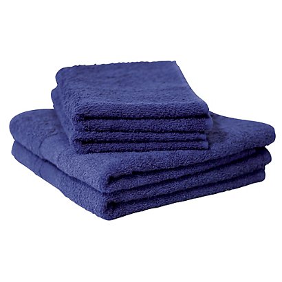 Badhanddoeken katoen blauw 50 x 90 cm, set van 6 - 1