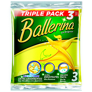Ballerina La Original Bayeta multiusos, 35,5 x 36,5 cm, amarilla Ballerina La Original Bayeta multiusos, 35,5 x 36,5 cm, amarilla