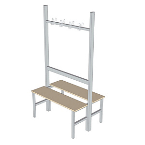Banc 4 patères double face Banc 4 patères double face
