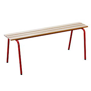 Banc scolaire sans dossier 120 cm pieds rouges Banc scolaire sans dossier 120 cm pieds rouges