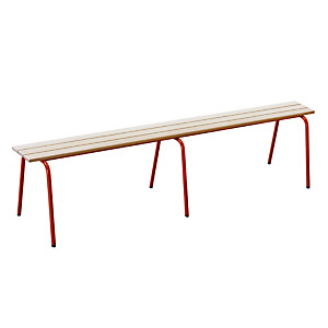 Banc scolaire sans dossier 200 cm pieds rouges Banc scolaire sans dossier 200 cm pieds rouges