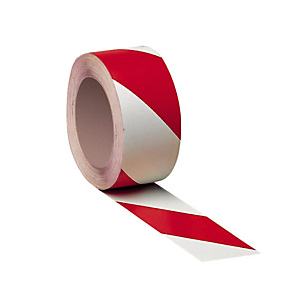 Bande adhésive de marquage des sols haute résistance bicolore rouge/ blanc Bande adhésive de marquage des sols haute résistance bicolore rouge/ blanc