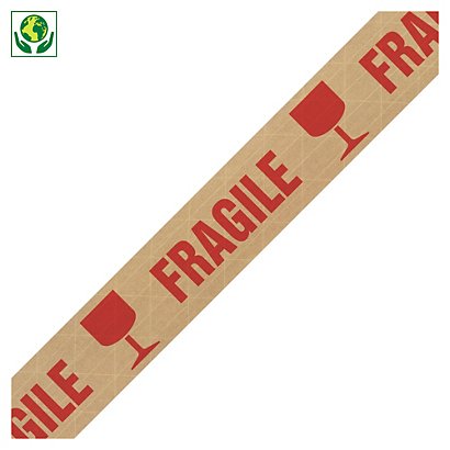 Bande gommée armée avec message pré-imprimé Raja - Fragile - 1