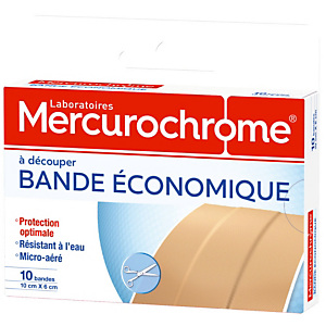 Bandes à découper Mercurochrome 10 x 6 cm, 2 boîtes de 10 bandes Bandes à découper Mercurochrome 10 x 6 cm, 2 boîtes de 10 bandes