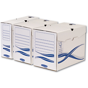 Bankers Box Basic Scatola archivio in cartone, Coperchio a ribalta, 100 mm, A4, Bianco, 255 x 100 x 342 mm, Confezione da 25 (confezione 25 pezzi) Bankers Box Basic Scatola archivio in cartone, Coperchio a ribalta, 100 mm, A4, Bianco, 255 x 100 x 342 mm, Confezione da 25 (confezione 25 pezzi)
