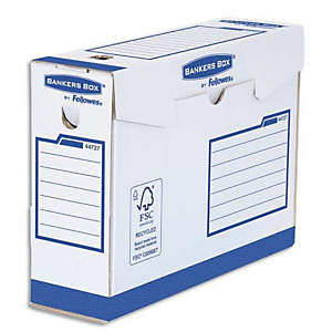 BANKERS BOX Boîte archives dos de 10 cm HEAVY DUTY. Montage manuel, en carton Blanc/Bleu. BANKERS BOX Boîte archives dos de 10 cm HEAVY DUTY. Montage manuel, en carton Blanc/Bleu.
