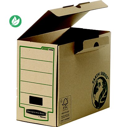 Bankers Box Boîte archives Earth Series en carton 100% recyclé certifié FSC - Dos 15 cm - Marron - Lot de 20