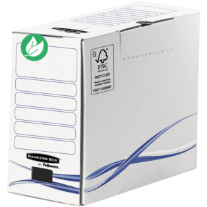 Bankers Box Boîte archives format A4 Basic en carton 100% recyclé certifié FSC montage manuel - Dos 15 cm - Blanc - Lot de 25 Bankers Box Boîte archives format A4 Basic en carton 100% recyclé certifié FSC montage manuel - Dos 15 cm - Blanc - Lot de 25