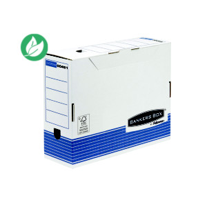 Bankers Box Boîte archives format A4 en carton montage automatique - Dos 15 cm - Blanc - Lot de 10 Bankers Box Boîte archives format A4 en carton montage automatique - Dos 15 cm - Blanc - Lot de 10
