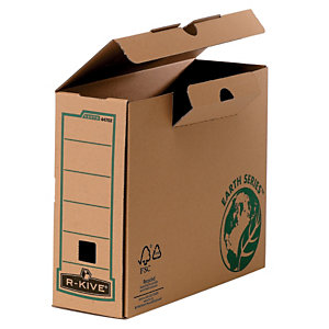 BANKERS BOX by Fellowes Contenitore archivio A4 Earth Series, Cartone riciclato, Dorso 10 cm, Avana/Verde (confezione 20 pezzi)