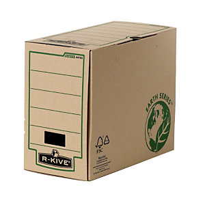 BANKERS BOX by Fellowes Contenitore archivio A4 Earth Series, Cartone riciclato, Dorso 15 cm, Avana/Verde (confezione 20 pezzi)