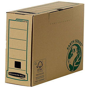 BANKERS BOX by Fellowes Contenitore archivio Legal Earth Series, Cartone riciclato, Dorso 10 cm, Avana/Verde (confezione 20 pezzi)
