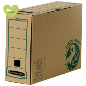BANKERS BOX by Fellowes Contenitore archivio Legal Earth Series, Cartone riciclato, Dorso 10 cm, Avana/Verde (confezione 20 pezzi)