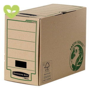 BANKERS BOX by Fellowes Contenitore archivio Legal Earth Series, Cartone riciclato, Dorso 15 cm, Avana/Verde (confezione 20 pezzi)
