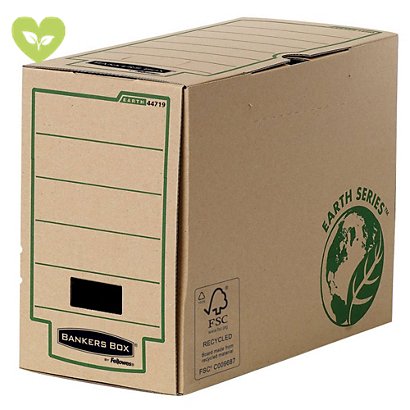 BANKERS BOX by Fellowes Contenitore archivio Legal Earth Series, Cartone riciclato, Dorso 15 cm, Avana/Verde (confezione 20 pezzi) - 1