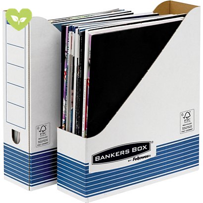 BANKERS BOX by Fellowes Portariviste A4 Linea System, Cartone riciclato, Dorso 8 cm, Bianco/Blu (confezione 10 pezzi) - 1