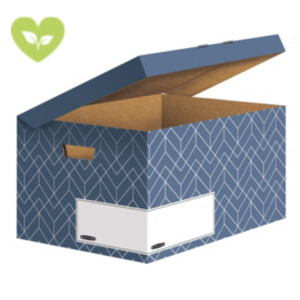 BANKERS BOX by Fellowes Scatola archivio con coperchio a ribalta Linea Decor, Cartone ondulato riciclato, Blu Lavagna (confezione 5 pezzi) BANKERS BOX by Fellowes Scatola archivio con coperchio a ribalta Linea Decor, Cartone ondulato riciclato, Blu Lavagna (confezione 5 pezzi)