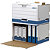 BANKERS BOX by Fellowes Scatola archivio Maxi con apertura frontale Linea System, Cartone riciclato, Bianco/Blu(confezione 5 pezzi) - 1
