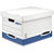 BANKERS BOX by Fellowes Scatola archivio Standard con coperchio Linea System, Cartone riciclato, Bianco/Blu (confezione 10 pezzi) - 1