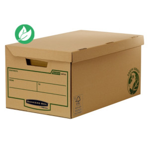 Bankers Box Caisse archives 39 x 29 x 56 cm Earth Series en carton recyclé montage facile - Kraft - Lot de 10 Bankers Box Caisse archives 39 x 29 x 56 cm Earth Series en carton recyclé montage facile - Kraft - Lot de 10