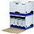 Bankers Box Cajón Archivo Definitivo Cartón A4, Automontaje Fastfold, Sistema de anclaje, Tapa fija, Blanco y Azul, 475 x 330 x 360 mm - 2